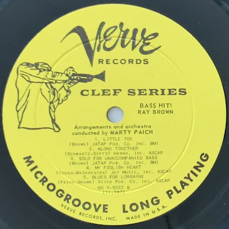 RAY BROWN - Bass Hit! (VERVE MGV-8022)