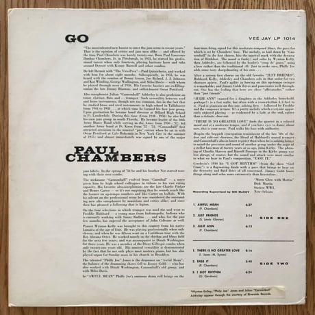 PAUL CHAMBERS - Go... (VEE JAY VJLP1014)
