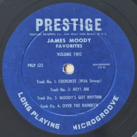 JAMES MOODY - Favorites Vol.2 (PRESTIGE PRLP125)