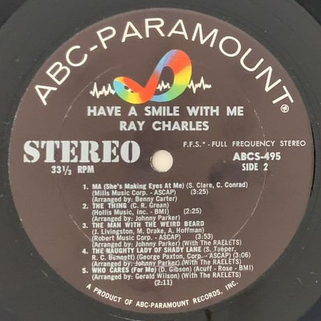 RAY CHARLES - Have a Smile with Me (ABC-PARAMOUNT ABCS-495)
