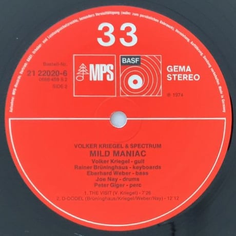 VOLKER KRIEGEL & SPECTRUM - Mild Maniac (MPS/BASF 21 22020-6)