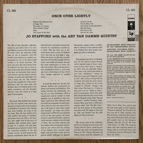 JO STAFFORD - Once Over Lightly (COLUMBIA CL968)