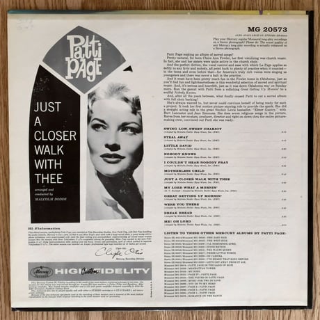 PATTI PAGE - Just a Closer Walk with Thee (MERCURY MG20573)