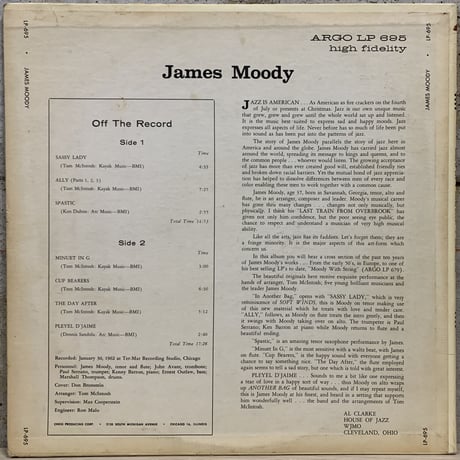 JAMES MOODY - Another Bag (ARGO LP695)