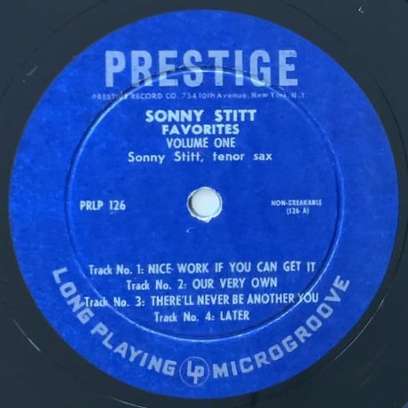 SONNY STITT - Favorites Volume One (PRESTIGE PRLP126)