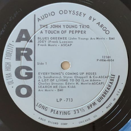 JOHN YOUNG - A Touch Of Pepper (ARGO LP713)
