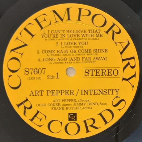ART PEPPER - Intensity (CONTEMPORARY S7607)