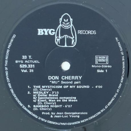 DON CHERRY - "Mu" Second Part (BYG 529.331)