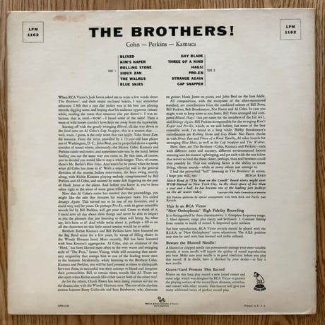 AL COHN, BILL PERKINS, RICHIE KAMUCA - The Brothers! (RCA VICTOR LPM-1162)