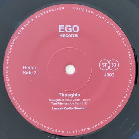 LESZEK ZADLO - Thoughts (EGO 4003)