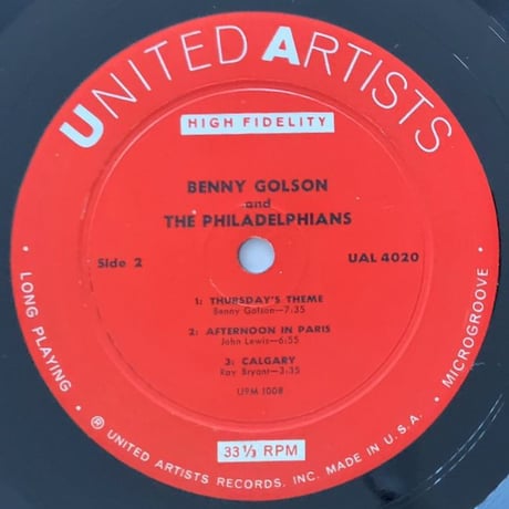 BENNY GOLSON - And The Philiadelphians (UNITED ARTISTS UAL4020)