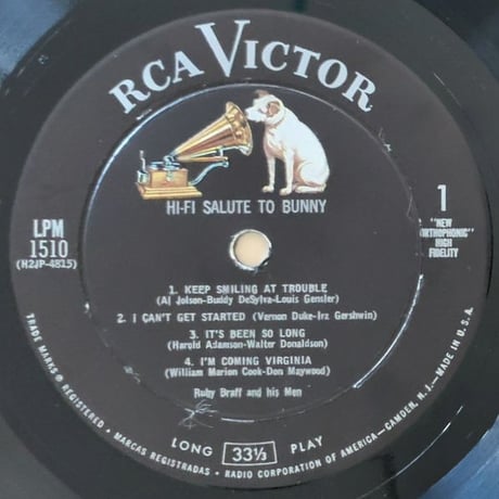 RUBY BRAFF - Hi-Fi Salute to Bunny (RCA VICTOR LPM-1510)