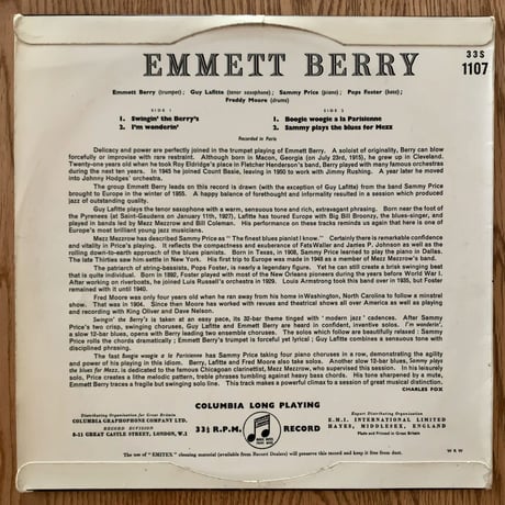 EMMETT BERRY - and His Orchestra (COLUMBIA 33S1107)