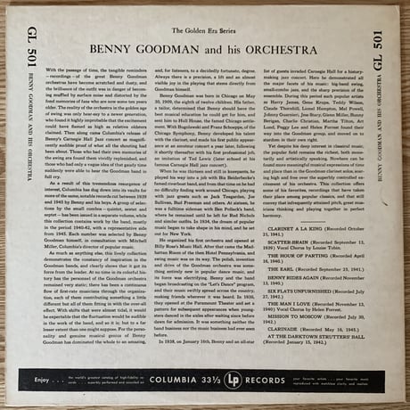 BENNY GOODMAN - And His Orchestra (COLUMBIA GL501)