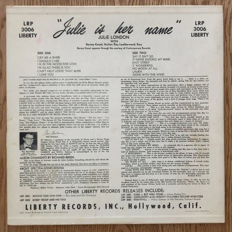 JULIE LONDON - Julie is Her Name (LIBERTY LRP3006)