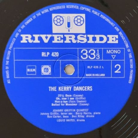 JOHNNY GRIFFIN - Kerry Dancers (INTERDISC/RIVERSIDE RLP420)