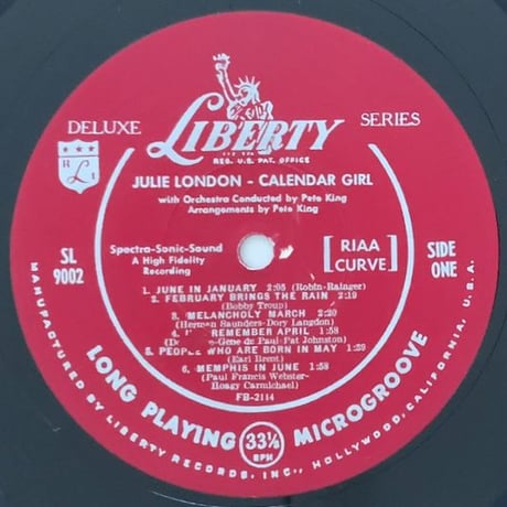 JULIE LONDON - Calendar Girl (LIBERTY SL9002)