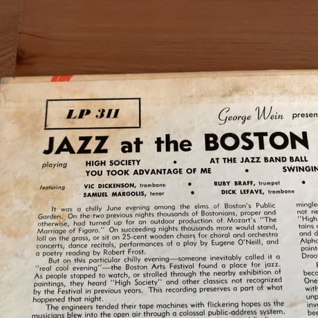 VIC DICKENSON, RUBY BRAFF - Jazz at The Boston Arts Festival (STORYVILLE LP311)