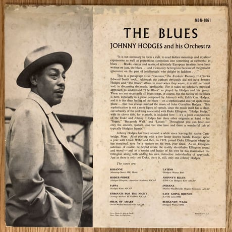 JOHNNY HODGES - The Blues (NORGRAN MGN-1061)