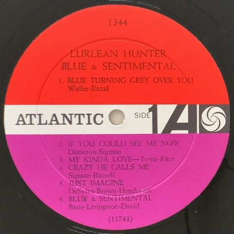 LURLEAN HUNTER - Blue & Sentimental (ATLANTIC 1344)