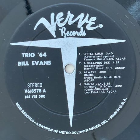 BILL EVANS - Trio '64 (VERVE V6/8578)