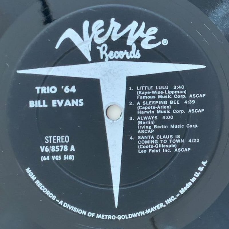 BILL EVANS - Trio '64 (VERVE V6/8578) | ナカノレコード