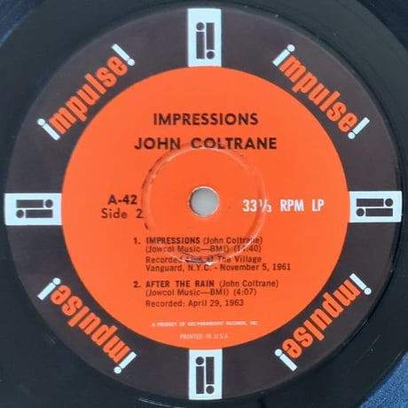JOHN COLTRANE - Impressions (impulse! A-42)