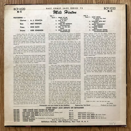 MILT HINTON - East Coast Jazz Series #5 (BETHLEHEM BCP1020)