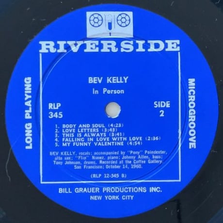 BEV KELLY - in Person (RIVERSIDE RLP345)