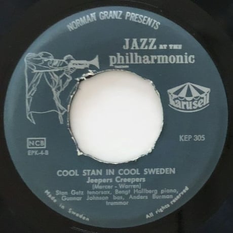 STAN GETZ - Cool Stan in Cool Sweden Vol.4 (KARUSELL KEP305) 7inch EP