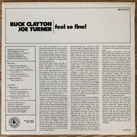 BUCK CLAYTON - JOE TURER - Feel So Fine! (BLACK LION 260 202)
