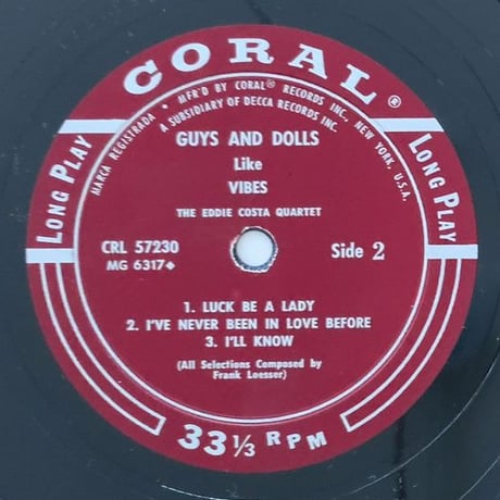 EDDIE COSTA - Boys and Dolls (CORAL CRL57320)