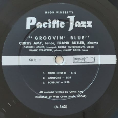 CURTIS AMY & FRANK BUTLER - Groovin' Blues (PACIFIC JAZZ PJ-19)