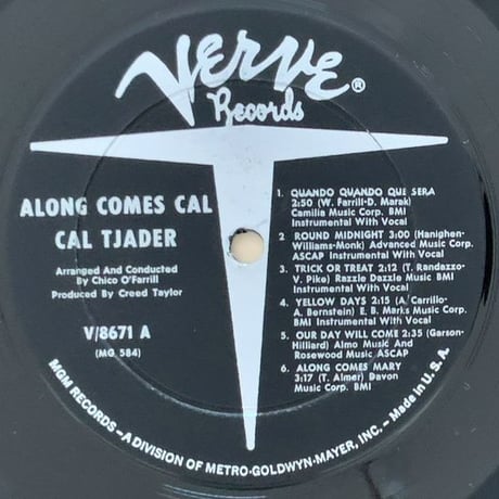 CAL TJADER - Along Comes Cal (VERVE V/8671)