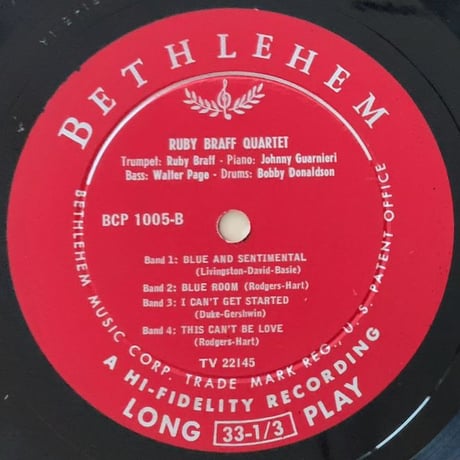 RUBY BRAFF - Ruby Braff Quartet (BETHLEHEM BCP1005)