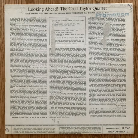 CECIL TAYLOR - Looking Ahead! (CONTEMPORARY M3562)