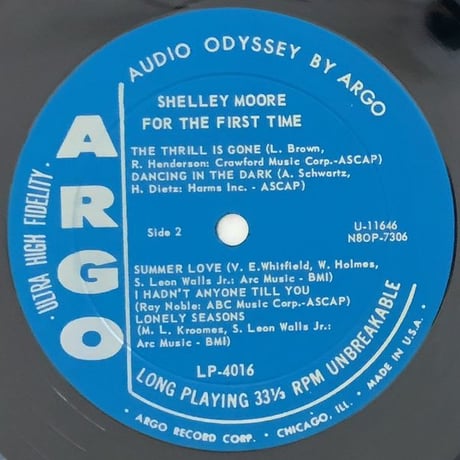 SHELLY MOORE - For The First Time (ARGO LP4016)