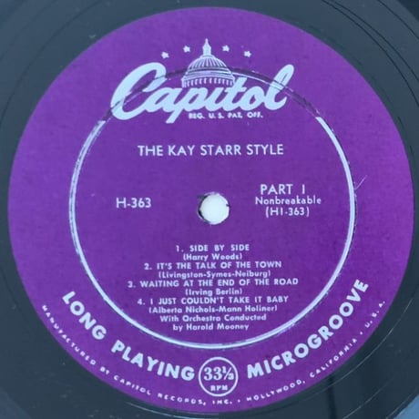 KAY STARR - The Kay Starr Style (CAPITOL H363)