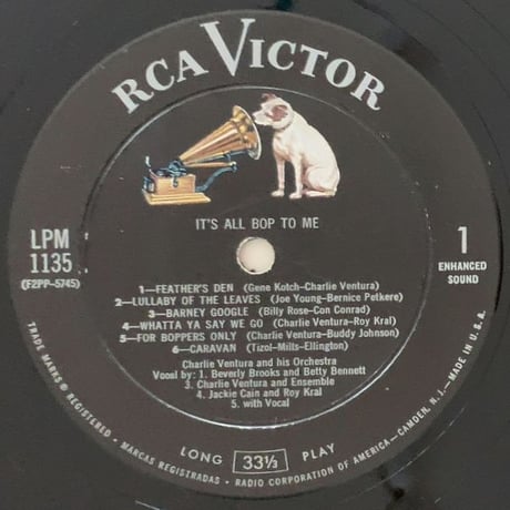 CHARLIE VENTURA - It's All Bop To Me (RCA VICTOR LPM1135)