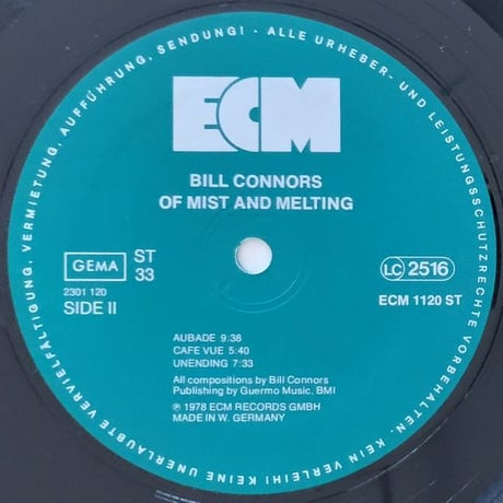 BILL CONNORS - Of Mist and Melting (ECM ECM1120)