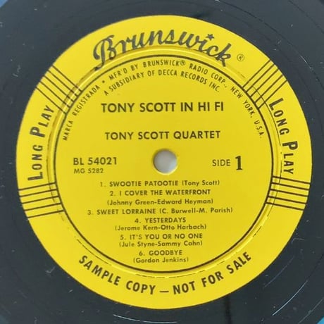 TONY SCOTT - in Hi-Fi (BRUNSWICK BL54021)
