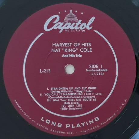 NAT KING COLE - Harvest of Hits (CAPITOL L213)