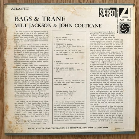 MILT JACKSON & JOHN COLTRANE - Bags & Trane (ATLANTIC SD1368)