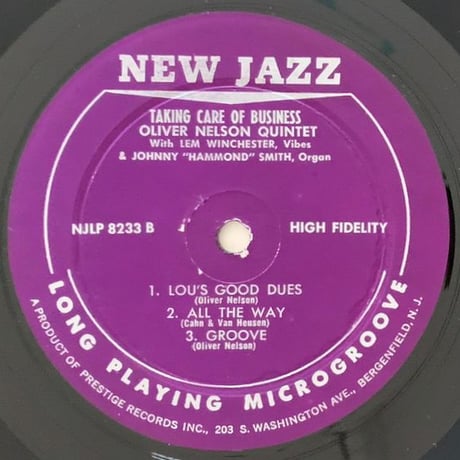 OLIVER NELSON - Taking Care of Business (NEW JAZZ NJLP8233)