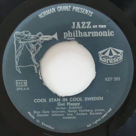STAN GETZ - Cool Stan in Cool Sweden Vol.4 (KARUSELL KEP305) 7inch EP