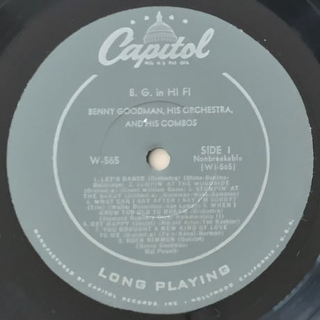 BENNY GOODMAN - B.G. in Hi-Fi (CAPITOL W565)