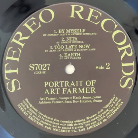 ART FARMER - Portrait Of (STEREO RECORDS S7027)