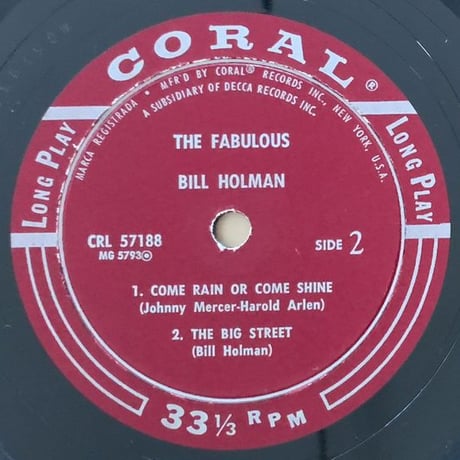BILL HOLMAN - The Fabulous (CORAL CRL57188)