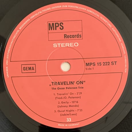 OSCAR PETERSON - Travelin' On (MPS MPS15222)