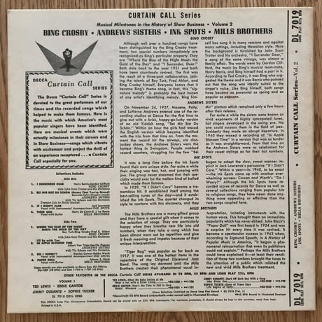 V.A.(Bing Crosby, The Andrews Sisters, etc.) - Curtain Call Series Vol.2 (DECCA DL7019)